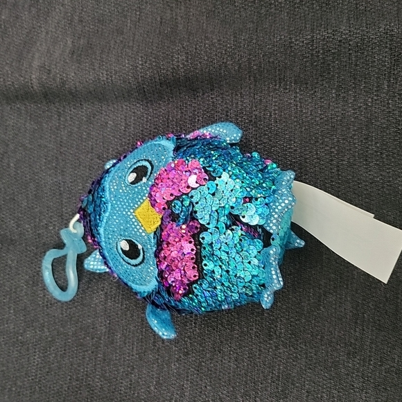 Lot 4 Sequin Shimmeez With Clips Pig Cat Chick & Owl Flip Sequins - Picture 4 of 10